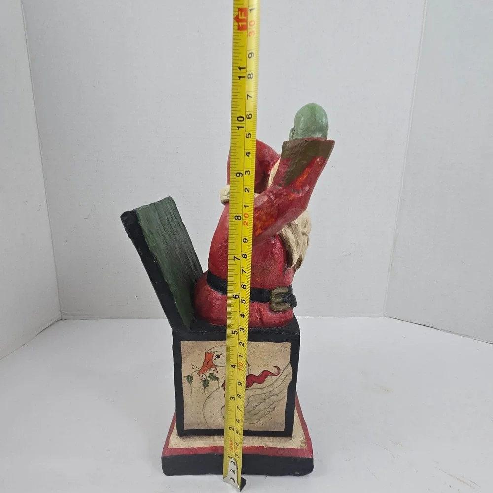 House of Hatten Nick in a Box Santa Papier Mache Figurine Red Vtg 1988 Christmas